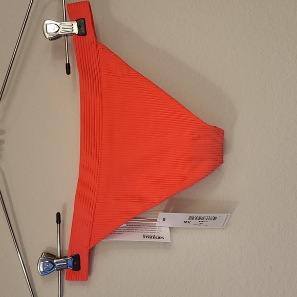NWT Frankie's Bikinis Grace Bright Neon Coral Bottoms Only XS, L, XL available - Picture 3 of 4